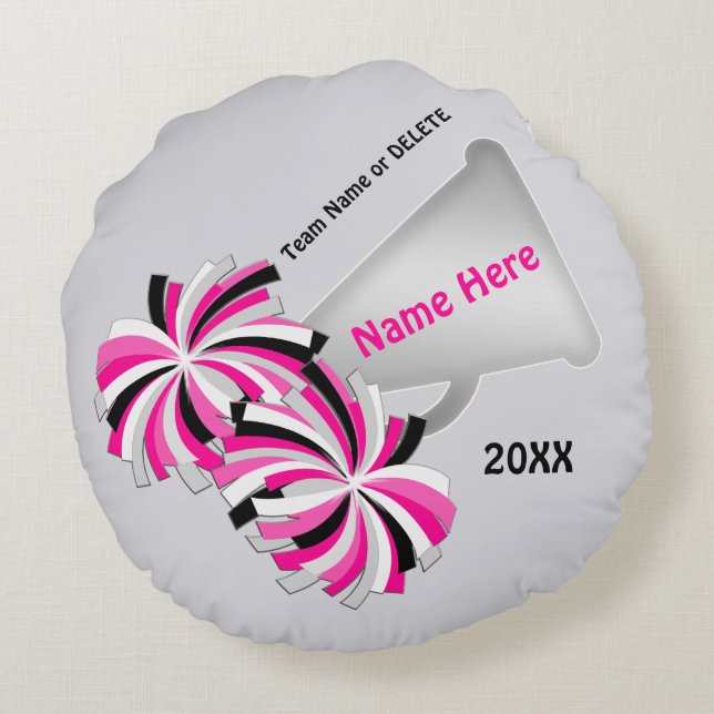 Cheerleader Gifts, Personalized Pom Pom Pillow (Back)