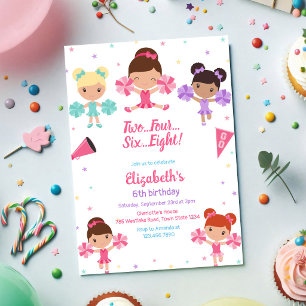 Cheerleader Girl Birthday Invitation