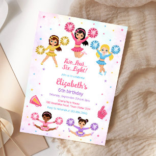 Cheerleader Girl Birthday Invitation