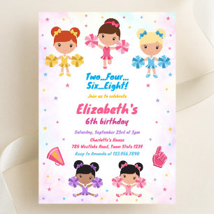 Cheerleader Girl Birthday Party Invitation