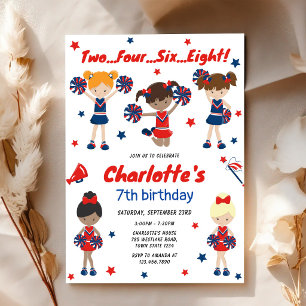 Cheerleader Girl Birthday Party Invitation