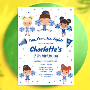 Cheerleader Girl Birthday Party Invitation
