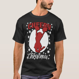 Cheerleader girl xmas Christmas cheer coach cheerl T-Shirt