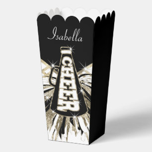 Cheerleader Glam- Gold, Black and White Favor Box