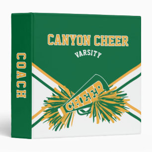 Cheerleader Green and Gold Binder