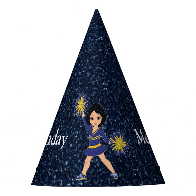 Cheerleader "Happy Birthday" Personalized Party Hat (Front)