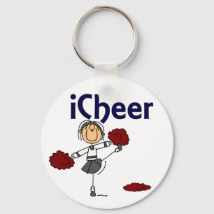 Cheerleader I Cheer Stick Figure Keychain