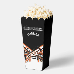 Cheerleader in Black, White and Orange Favor Box