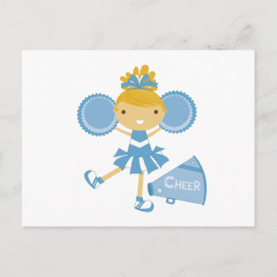 Cheerleader in Blue Postcard
