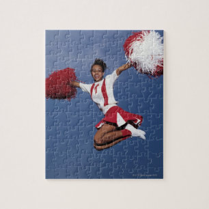 Cheerleader in mid-air jigsaw puzzle