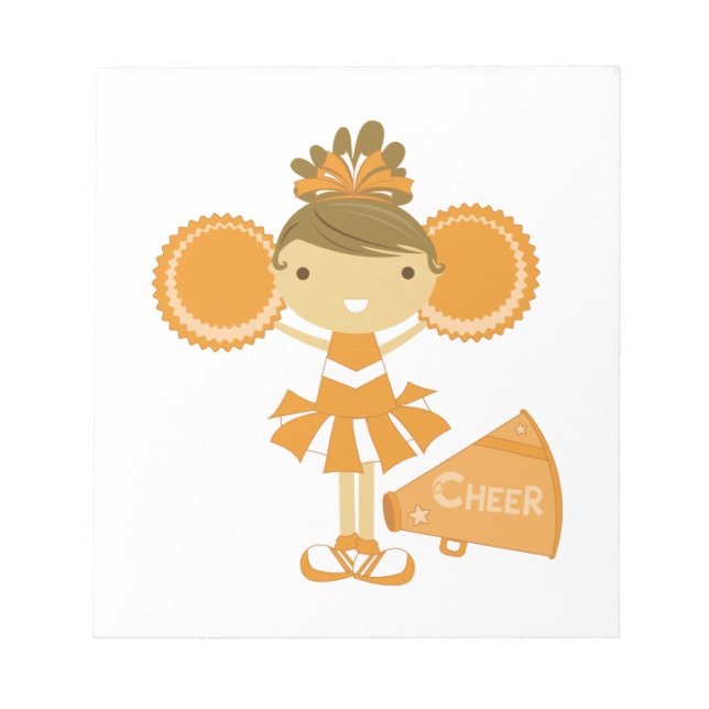 Cheerleader in Orange Notepad (Front)