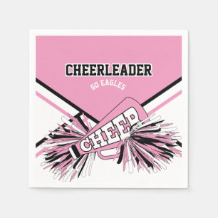 Cheerleader in Pink, White and Black Napkin