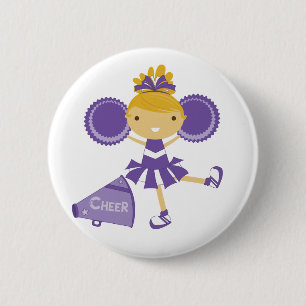 Cheerleader in Purple 2 Inch Round Button