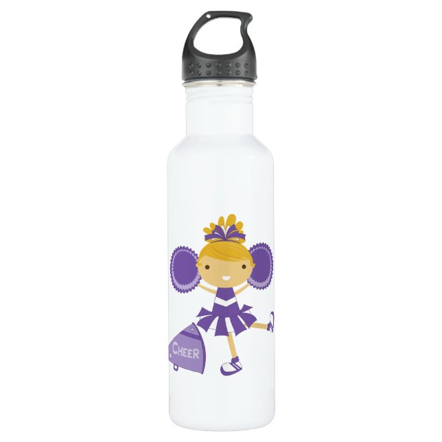 Cheerleader in Purple 710 Ml Water Bottle (Front)