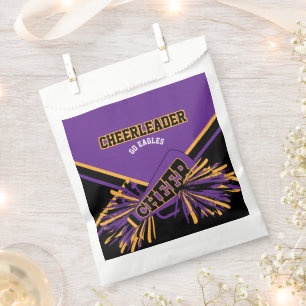 Cheerleader in Purple, Gold and Black Favour Bag
