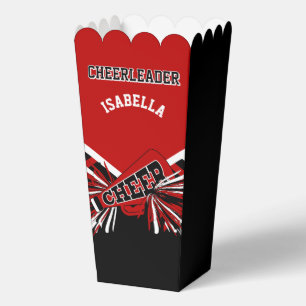 Cheerleader in Red, White and Black Favor Box