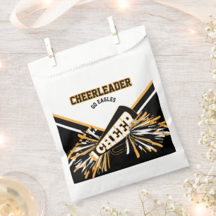 Cheerleader in White, Gold and Black Favour Bag