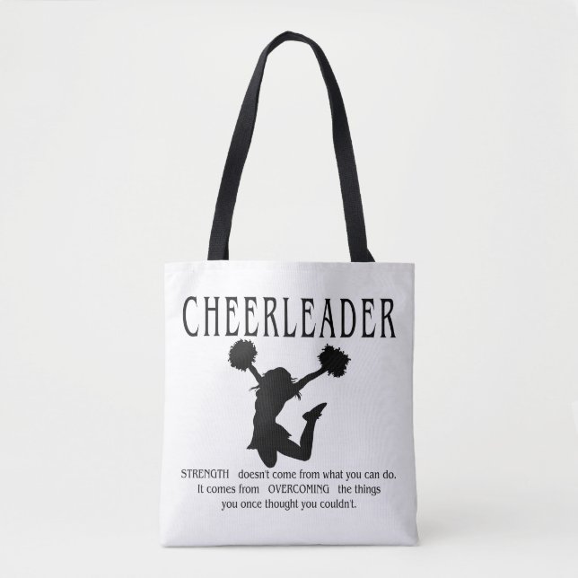 Cheerleader inspirational Quote Tote Bag (Front)