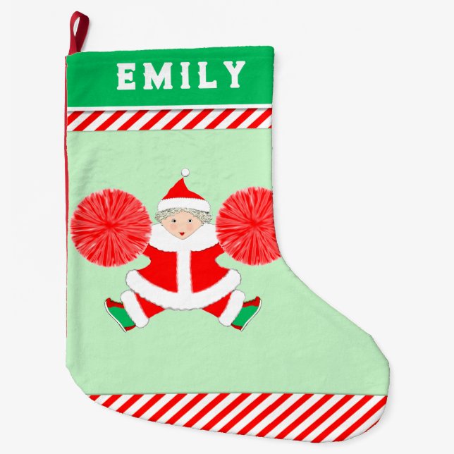 Cheerleader Large Christmas Stocking (Front)