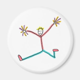 Cheerleader Leaping Stick Figure Magnet