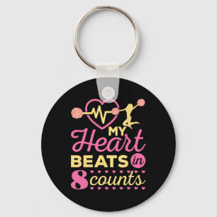 Cheerleader My Heart Beats In 8 Counts Cheerleadin Keychain