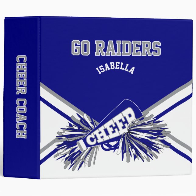 Cheerleader - Navy Blue, White & Grey 2 Binder (Front/Spine)