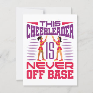 Cheerleader Never Off Base Funny Cheerleading Postcard