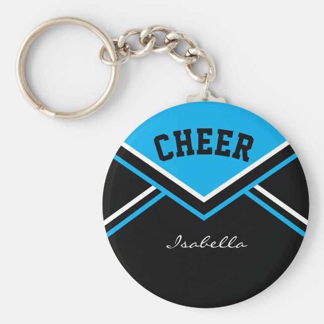 Cheerleader Outfit in Baby Blue Keychain (Front)