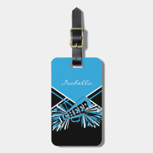 Cheerleader Outfit in Baby Blue, White and Black Luggage Tag