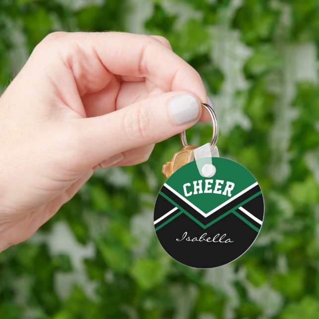 Cheerleader Outfit in Dark Green Keychain (Hand)