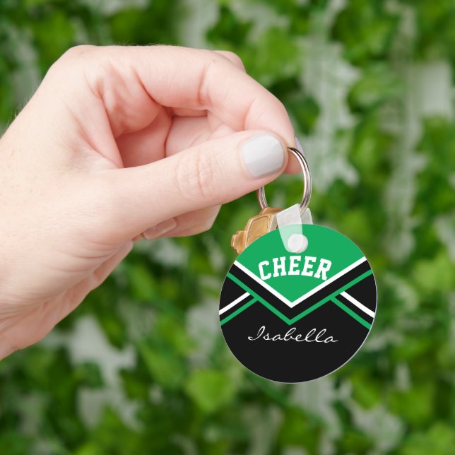 Cheerleader Outfit in Green Keychain (Hand)