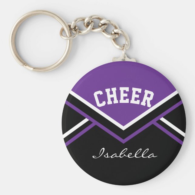 Cheerleader Outfit in Purple Keychain (Front)