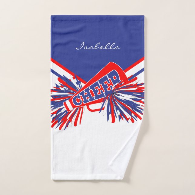Cheerleader Outfit in Red, White and Blue Hand Towel (Hand Towel)