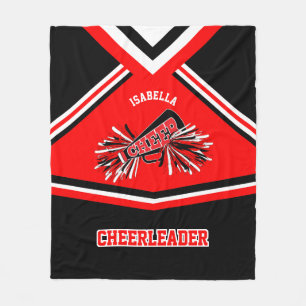 Cheerleader 📣 Outfit - Red, White & Black Fleece Blanket
