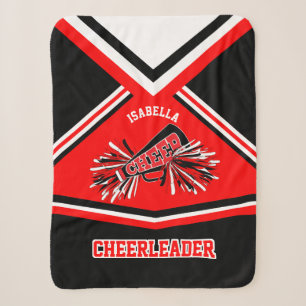Cheerleader 📣 Outfit - Red, White & Black Sherpa Blanket