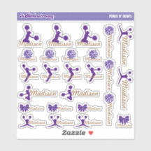 Cheerleader Pom Labels Personalized | School