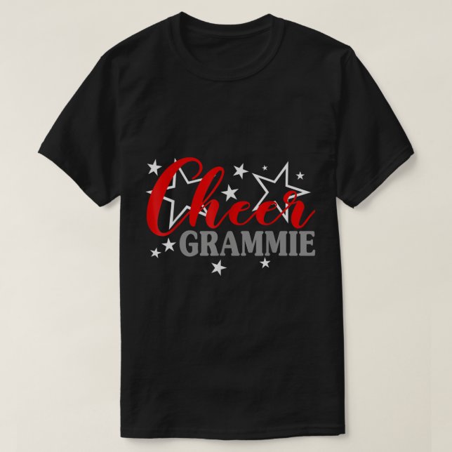 Cheerleader Proud Cheer Grammie Pride Sports Suppo T-Shirt (Design Front)