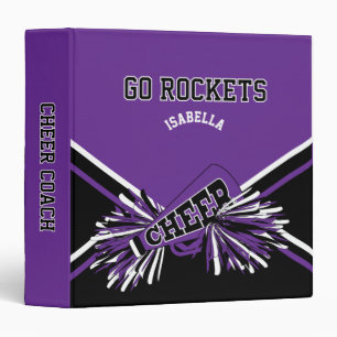 Cheerleader - Purple, Black and White Binder