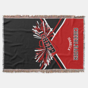 Cheerleader 📣 - Red, White and Black Throw Blanket