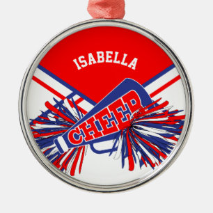 Cheerleader - Red, White and Blue Metal Ornament