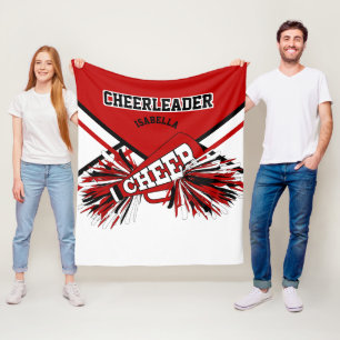 Cheerleader - Red, White & Black Fleece Blanket