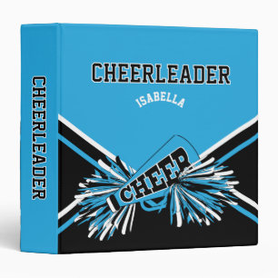 Cheerleader School Colours Black, White & Baby Blu Binder