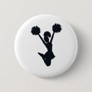 Cheerleader silhouette 2 inch round button