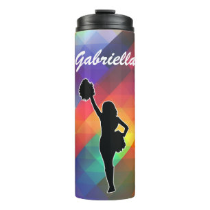 Cheerleader Silhouette Colourful BG personalize Thermal Tumbler