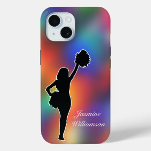Cheerleader Silhouette Colourful personalize iPhone 15 Case