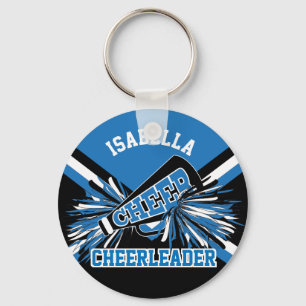 Cheerleader Spirit - Blue, Black and White Keychain