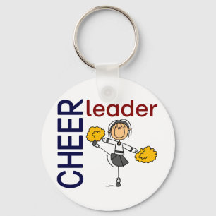 Cheerleader Stick Figure Keychain