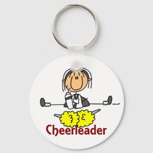 Cheerleader Stick Figure Keychain
