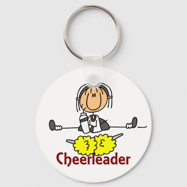 Cheerleader Stick Figure Keychain (Front)