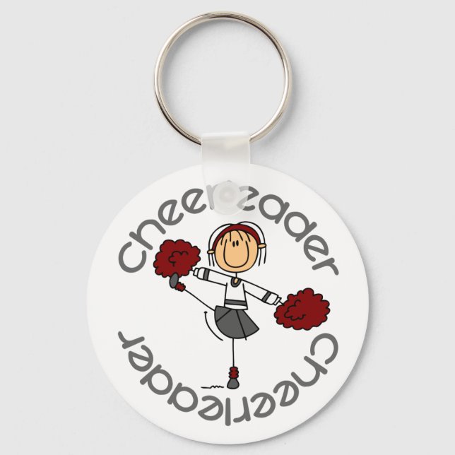 Cheerleader Stick Figure Keychain (Front)